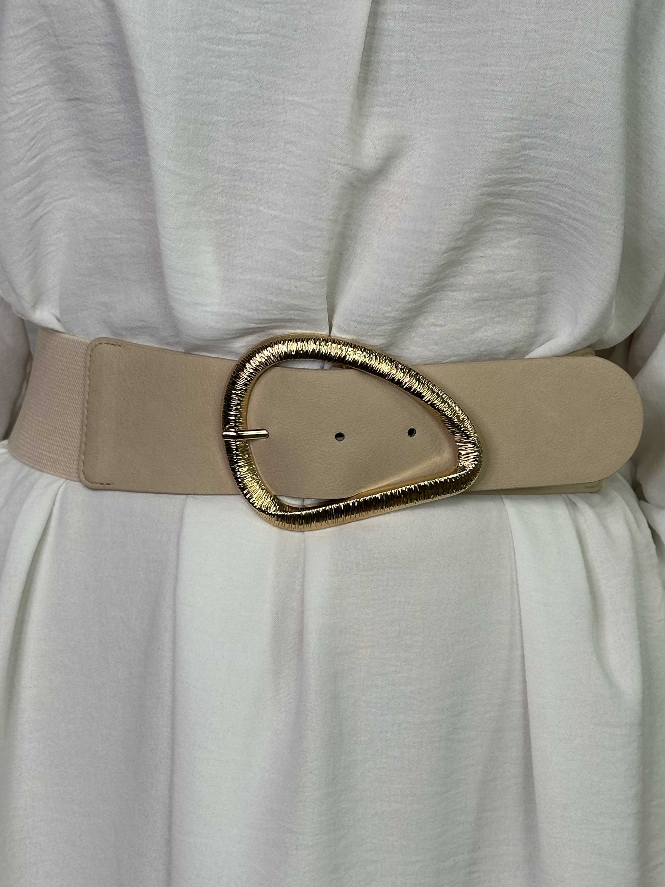 Isla - Midjebälte med elastisk linning och guldspänne